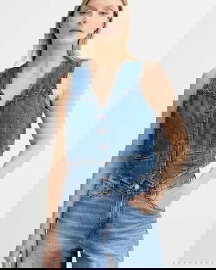 Levi's vestă jeans un singur rând de nasturi, 001WQ