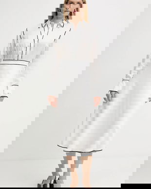 Karl Lagerfeld rochie culoarea alb, midi, evazați, A3W13021