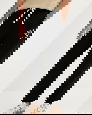 Karl Lagerfeld pantaloni de trening din bumbac culoarea negru, uni, A3M44004