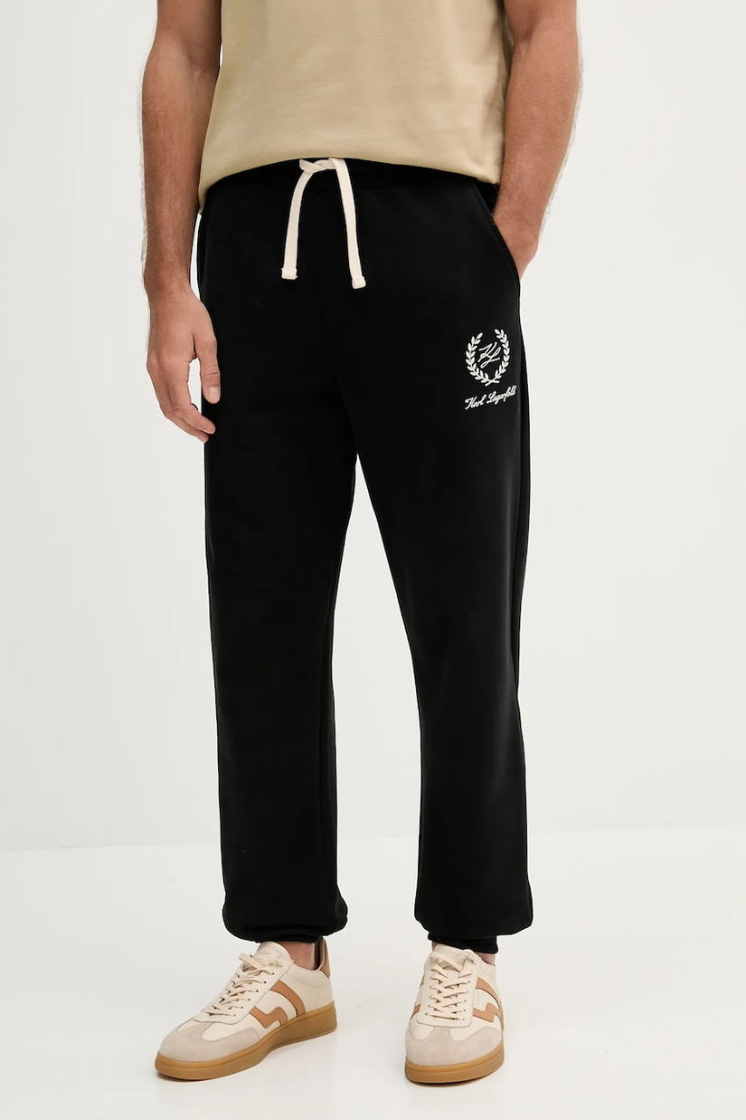 Karl Lagerfeld pantaloni de trening din bumbac culoarea negru, uni, A3M44004