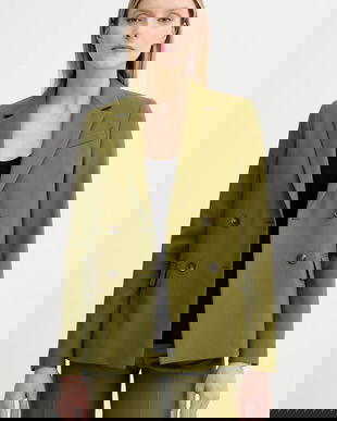 PS Paul Smith geacă de lână culoarea verde, cu doua rânduri de nasturi, uni, W2R-246J-T31053