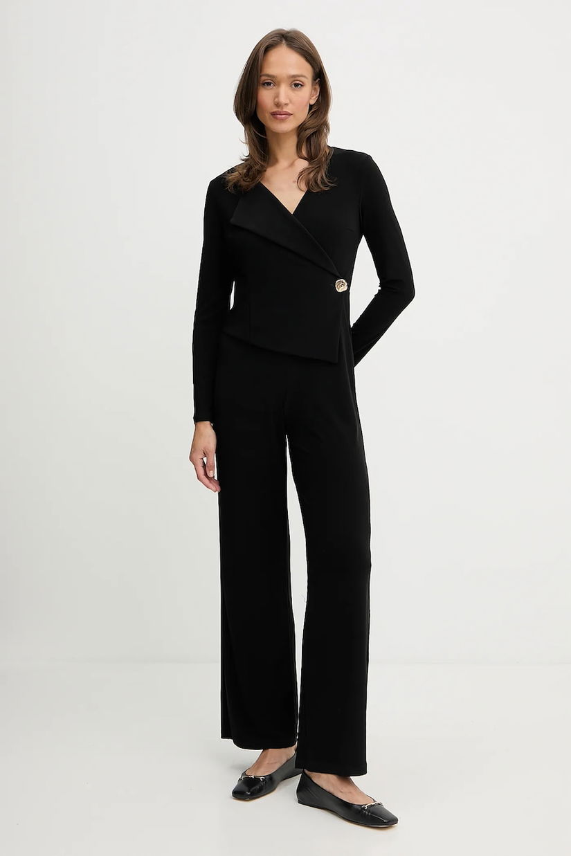 Joseph Ribkoff salopetă culoarea negru, cu decolteu in v, 253046