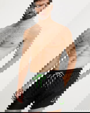 PLEIN SPORT pantaloni scurți de baie culoarea negru, PS25MBM03