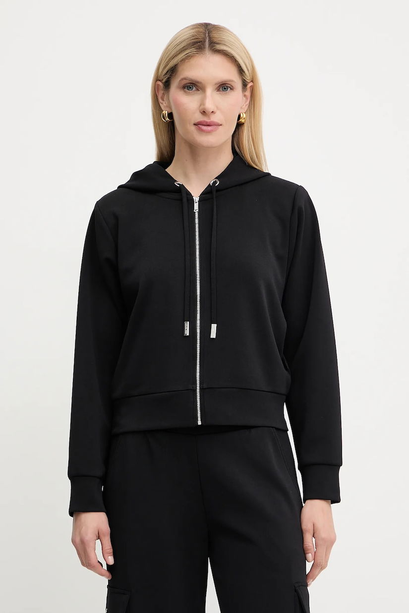 MICHAEL Michael Kors bluză culoarea negru, cu glugă, uni, MT551SSE45