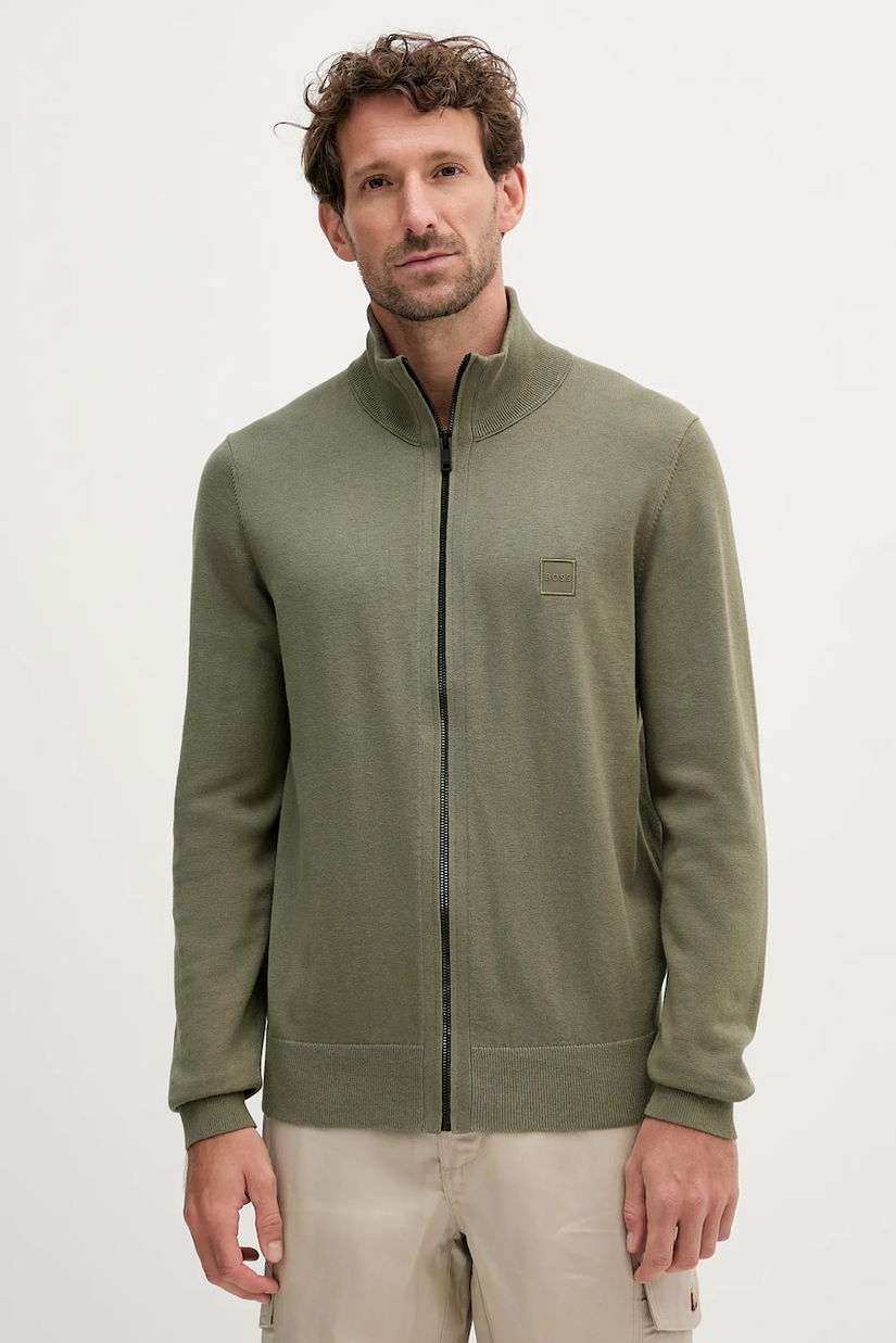 BOSS Orange cardigan din amestec de cașmir culoarea verde, 50543692