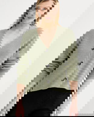 Marc O'Polo cardigan din bumbac culoarea verde, 506605961069