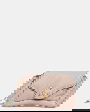 Coccinelle poșetă de piele COCCINELLE C-ME FLUFFY culoarea bej, E1.SUE.12.01.01