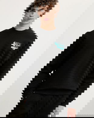 Tommy Jeans hanorac de bumbac culoarea negru, cu imprimeu, DM0DM21640