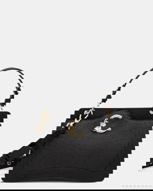 Coccinelle geantă de piele COCCINELLE C-ME culoarea negru, E1.SSL.18.03.01