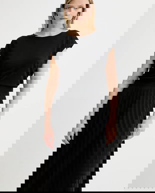 Marc O'Polo rochie culoarea negru, midi, evazați, 506212359111