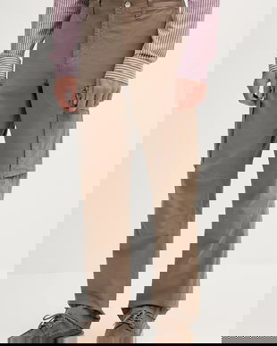 Michael Kors pantaloni culoarea maro, cu fason cargo, CS5304LHBY