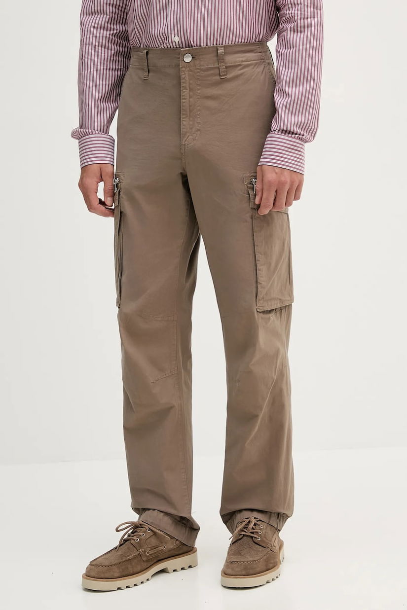 Michael Kors pantaloni culoarea maro, cu fason cargo, CS5304LHBY