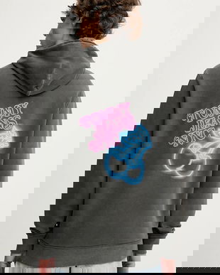 Tommy Jeans hanorac de bumbac culoarea gri, cu glugă, cu imprimeu, DM0DM21798