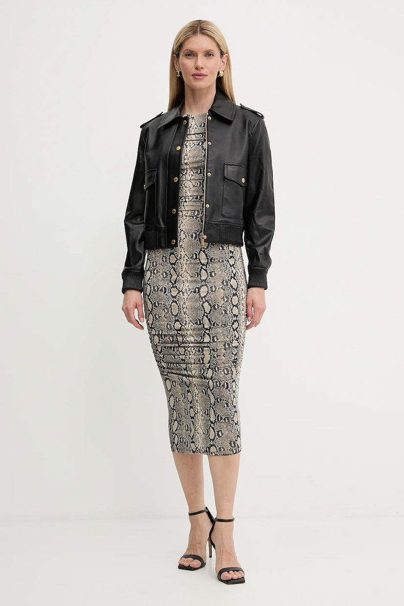 MICHAEL Michael Kors rochie culoarea bej, midi, mulată, MT58319HMC