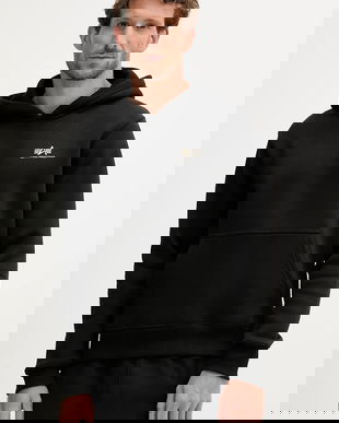 Alpha Industries bluză culoarea negru, cu glugă, uni, 148347.533