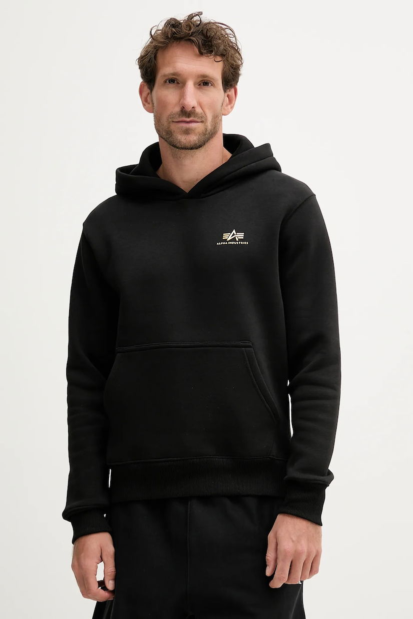 Alpha Industries bluză culoarea negru, cu glugă, uni, 148347.533