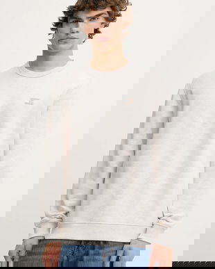 Tommy Jeans hanorac de bumbac culoarea bej, melanj, DM0DM21921