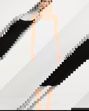 MICHAEL Michael Kors rochie culoarea negru, midi, mulată, MT5831M33D