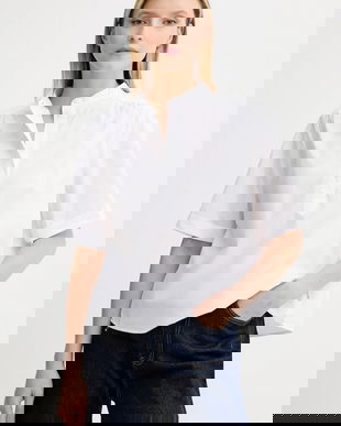 Marc O'Polo bluză din bumbac culoarea alb, uni, 5000006442