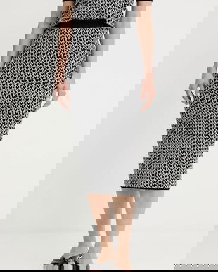 MICHAEL Michael Kors fustă culoarea gri, midi, creion, MT570J8HQG