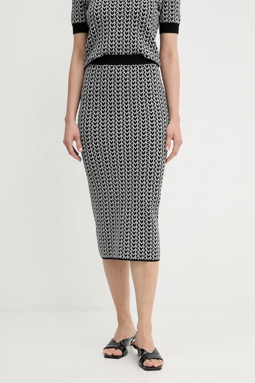 MICHAEL Michael Kors fustă culoarea gri, midi, creion, MT570J8HQG