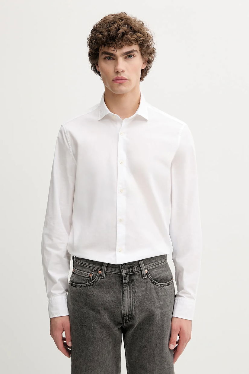 Marc O'Polo cămașă culoarea alb, cu guler clasic, regular, 526720742256
