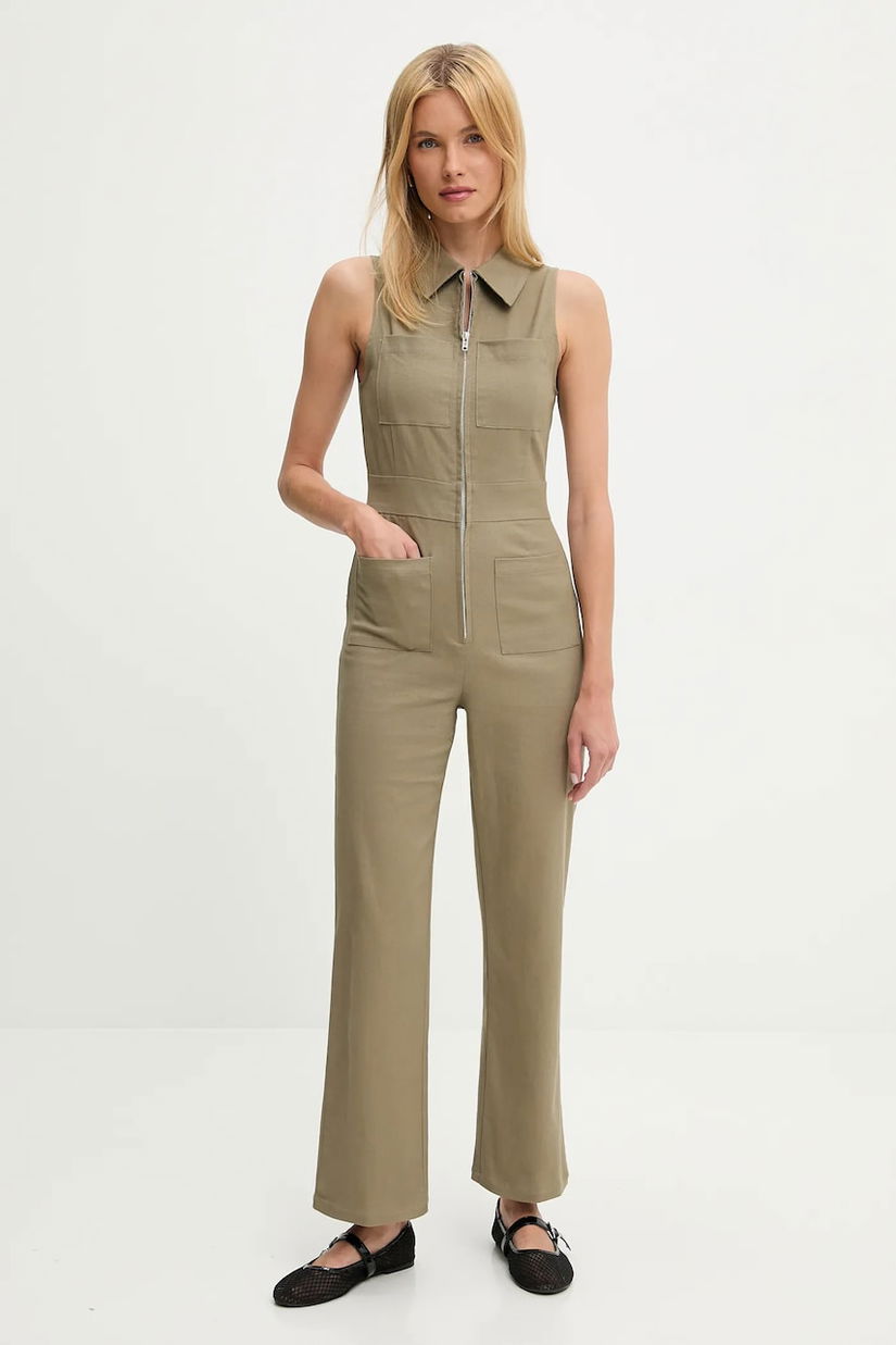 Answear Lab salopeta jeans culoarea verde