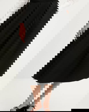 Answear Lab fusta culoarea negru, midi, evazati