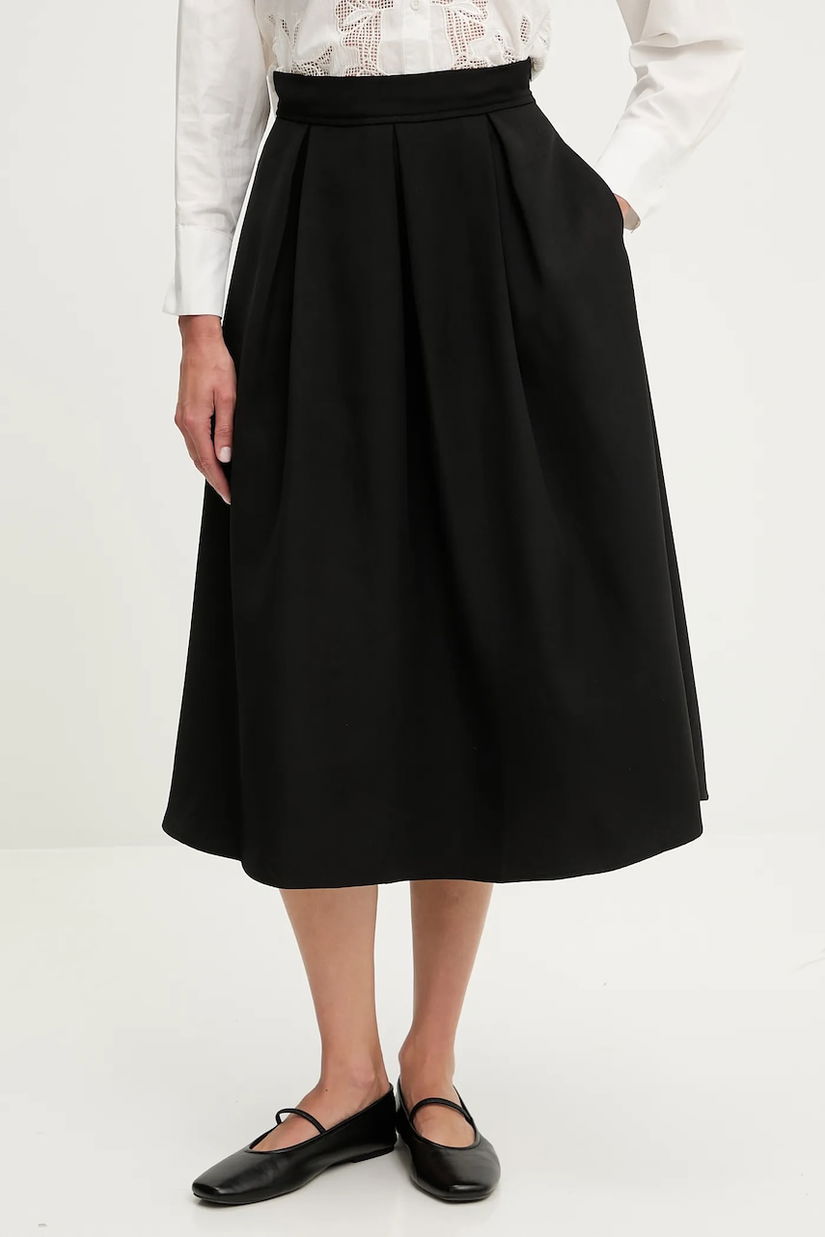 Answear Lab fusta culoarea negru, midi, evazati