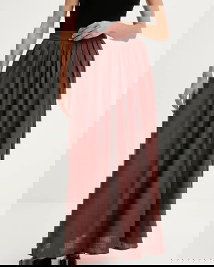 Answear Lab fusta de in culoarea maro, maxi, evazati