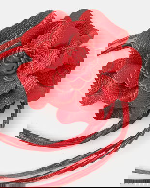 Answear Lab curea de piele culoarea rosu