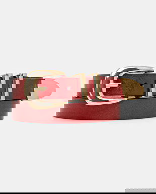 Answear Lab curea de piele culoarea bordo