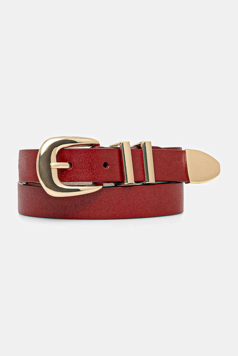 Answear Lab curea de piele culoarea bordo