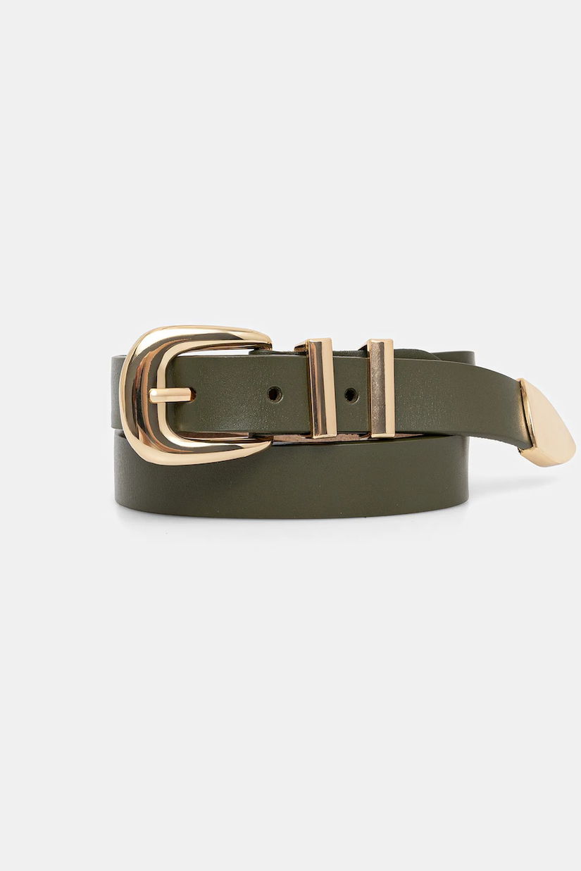 Answear Lab curea de piele culoarea verde