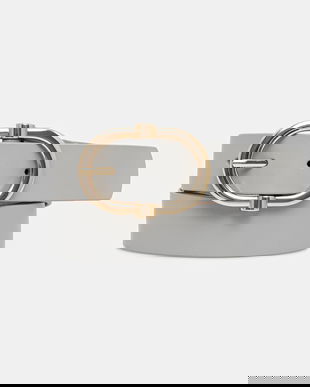 Answear Lab curea de piele culoarea gri