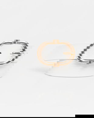 Answear Lab curea de piele culoarea alb