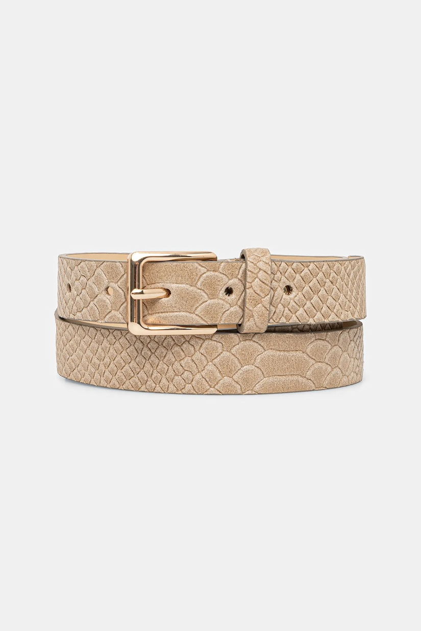 Answear Lab curea de piele culoarea bej