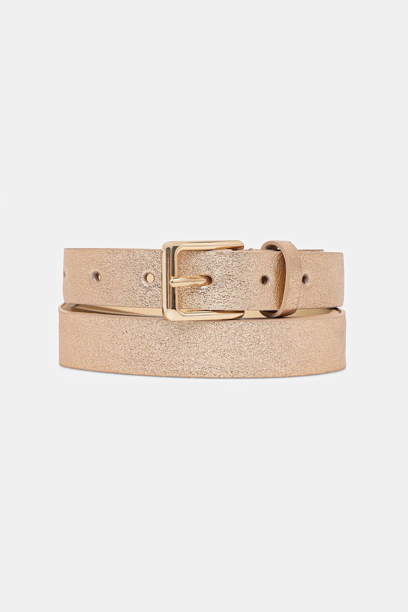 Answear Lab curea de piele culoarea bej
