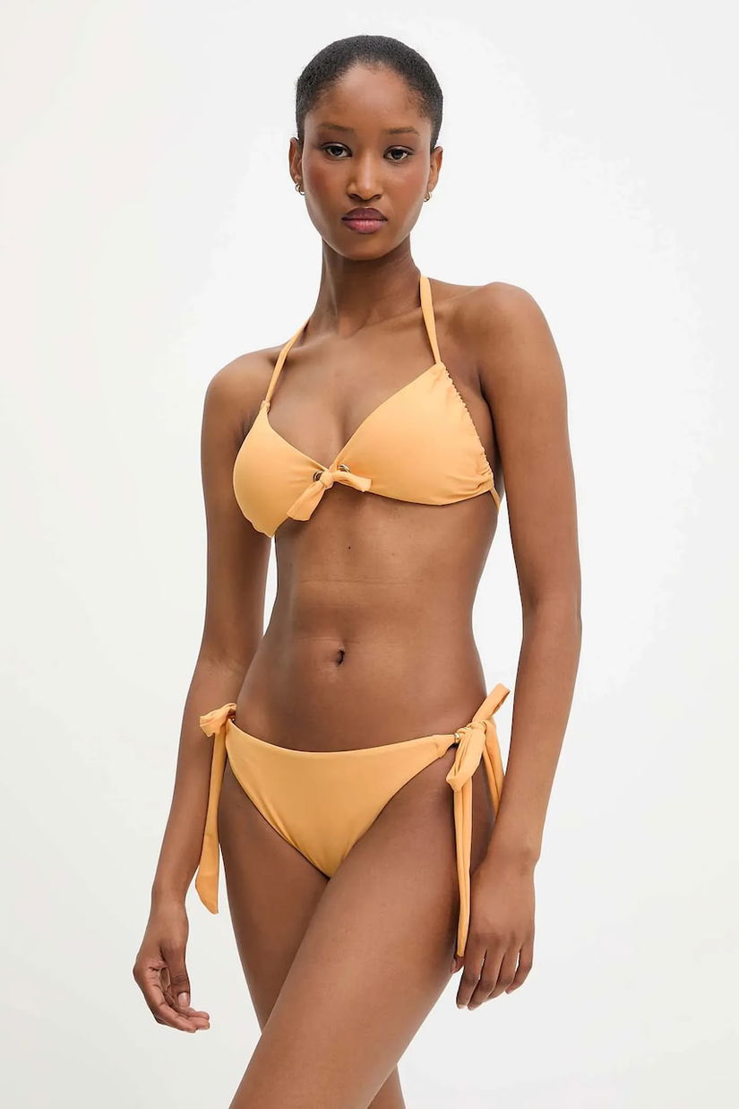 Answear Lab costum de baie din două piese culoarea galben, cupa usor rigidizata