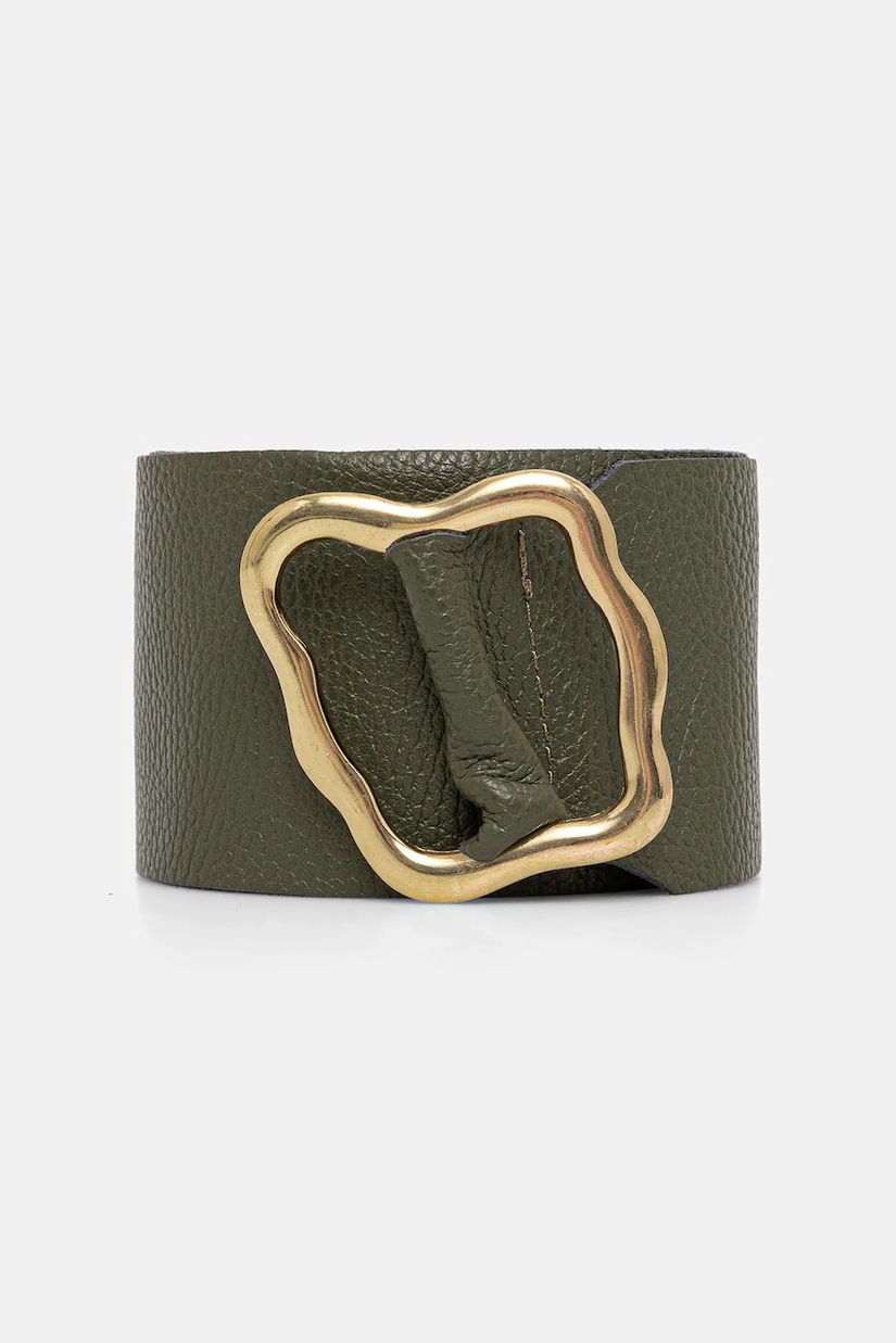 Answear Lab curea de piele culoarea verde
