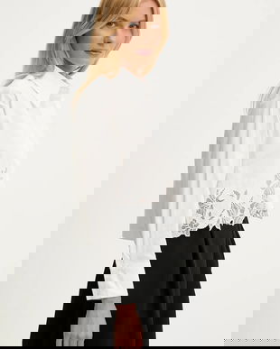 Answear Lab camasa din bumbac culoarea alb, cu guler clasic, relaxed