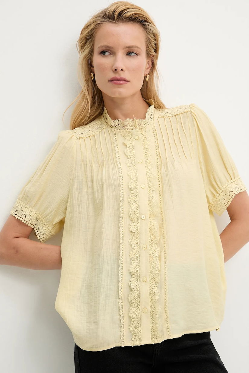 Answear Lab bluza culoarea galben, neted