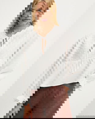 Answear Lab bluza din bumbac culoarea alb, cu imprimeu