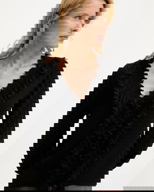 Answear Lab bluza culoarea negru, neted