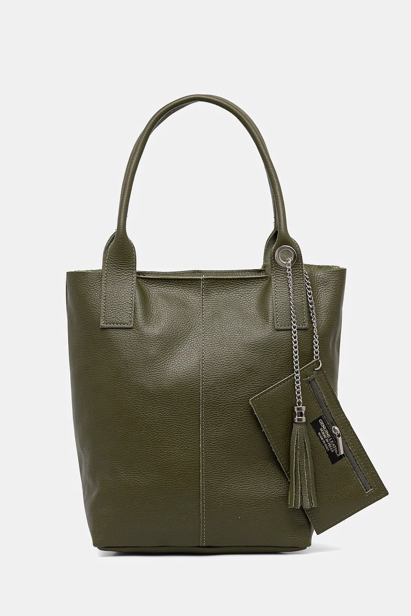 Answear Lab poseta de piele culoarea verde