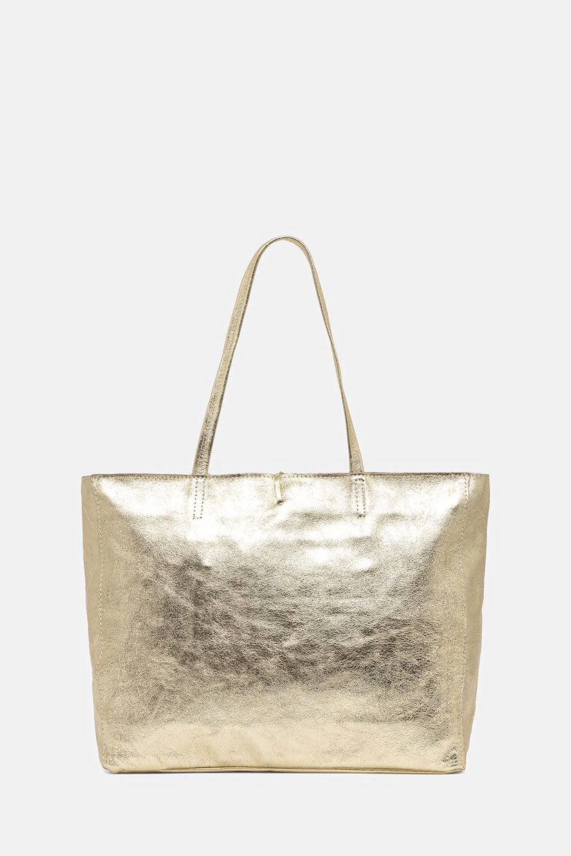 Answear Lab poseta de piele culoarea auriu