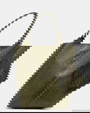 Answear Lab poseta de piele culoarea verde