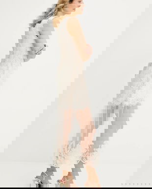 Answear Lab rochie culoarea bej, maxi, evazati