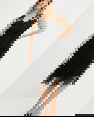 Answear Lab rochie culoarea negru, mini, evazati