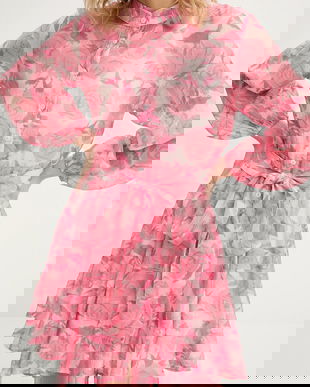 Answear Lab rochie din matase culoarea roz, mini, evazati